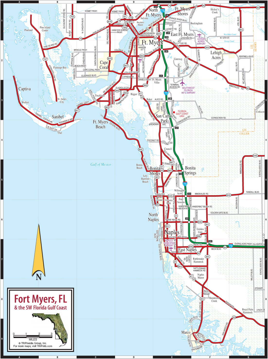 Fort Myers Florida Map Area - Pin By Terryanddestiny Cornell On Shells ...