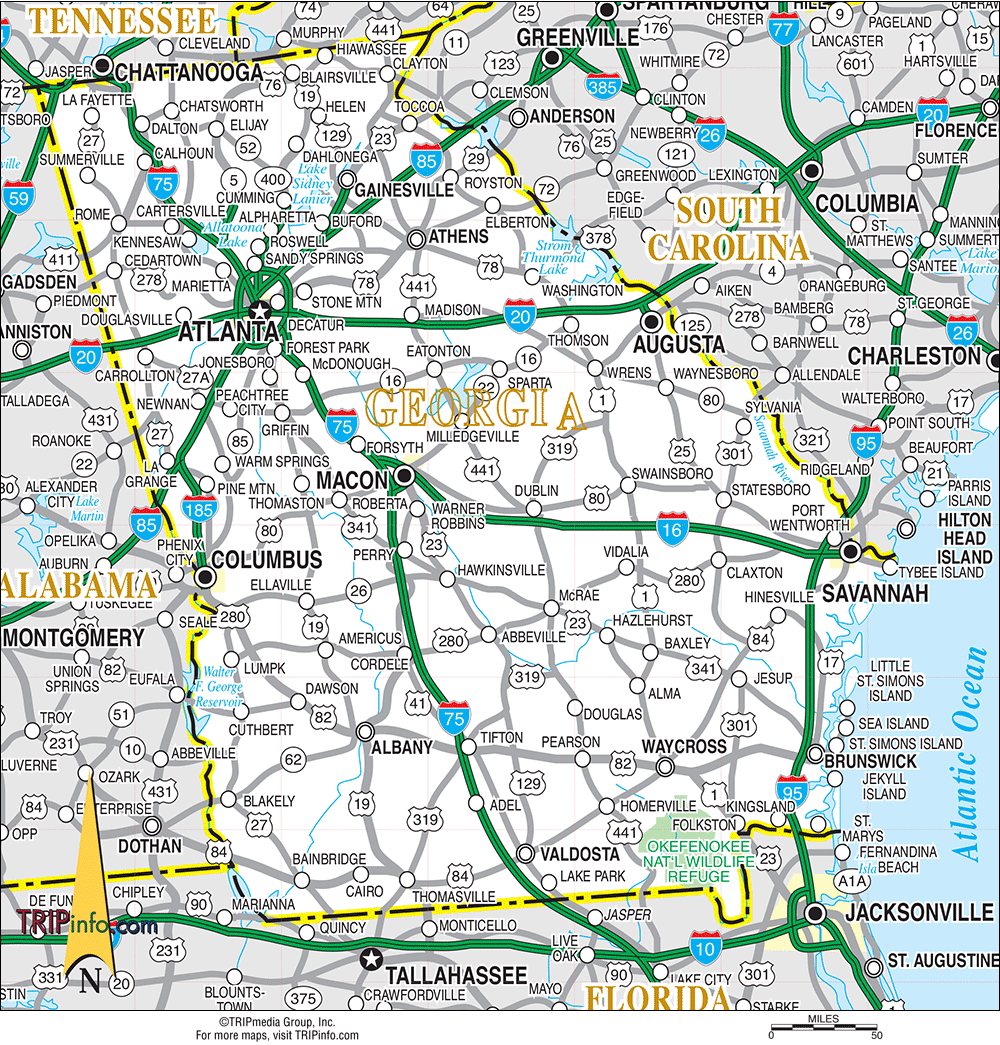 Highway Map Of Georgia Verjaardag Vrouw 2020