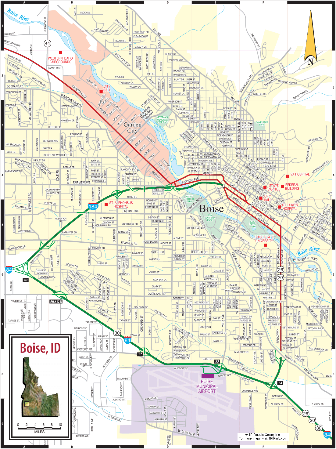 map of boise idaho Boise Road Map